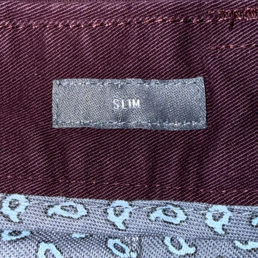 BONOBOS‎ Slim Fit Burgundy Chino Pants Mens Size 33x34 Flat Front Stretch